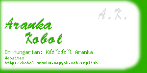 aranka kobol business card